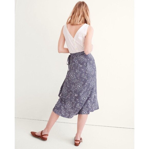Madewell Wrap Midi Skirt Size 6 Floral Boho Cottage ($108)‎ - Picture 4 of 14